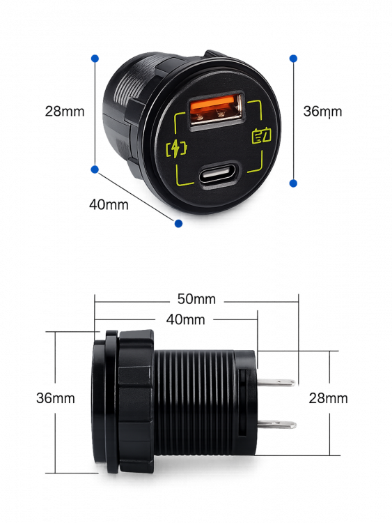 TDS TS-CAU58 Зеленый разветвитель авто (Врезной)